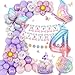 KISPATTI 4th Birthday Decorations for Girl 4 Year Old Bday Decor Girl Butterfly Bday Party Decor Pink and Purple Balloons Four Birthday Decoration - Image 2