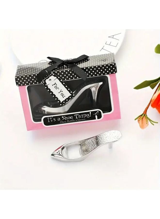 Silvery High Heel Shaped Metal Bottle Opener Creative Barware Tool For Weddings Camping Household - Image 3