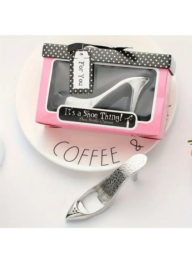 Silvery High Heel Shaped Metal Bottle Opener Creative Barware Tool For Weddings Camping Household - Image 2