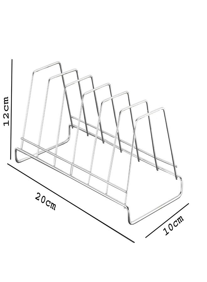 STANDIFY Stainless Steel Plate Stand Dish Rack Lid Holder Kitchen Rack Kitchen Organizer (Small) - Image 4