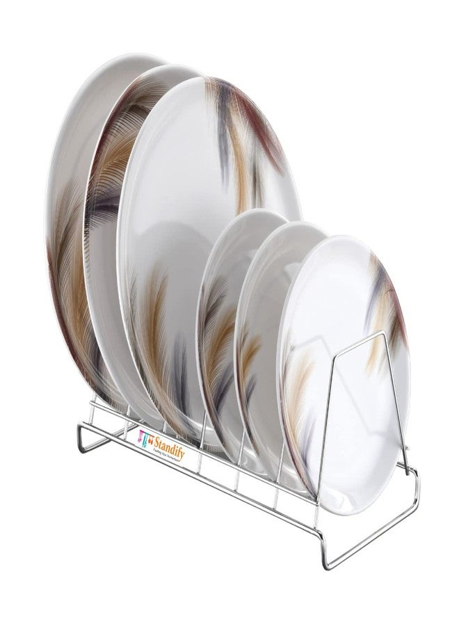 STANDIFY Stainless Steel Plate Stand Dish Rack Lid Holder Kitchen Rack Kitchen Organizer (Small) - Image 3