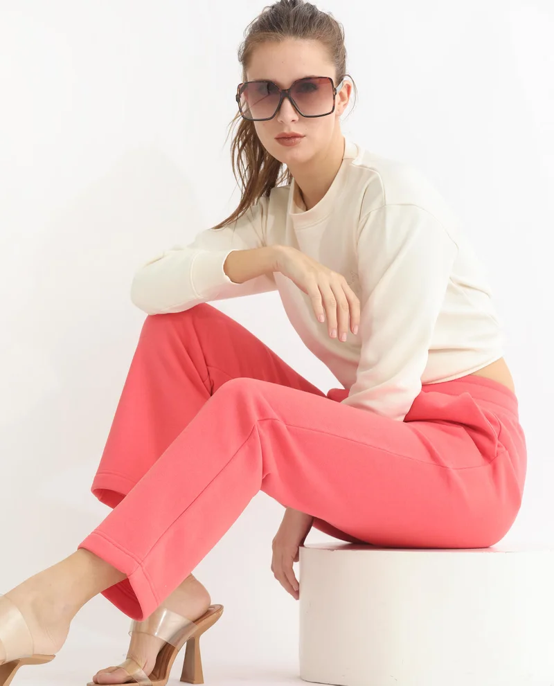 Rareism Women's Ankle-Length Straight Fit Trackpants