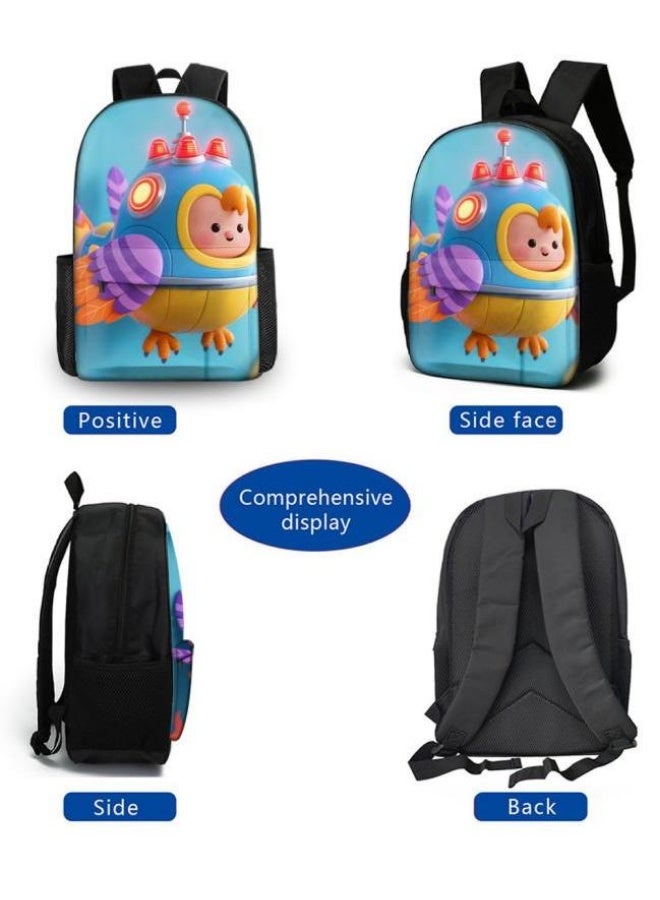 واضح من النار مساعد جيد للسفر اللطيف! مجموعة من ثلاث قطع من حقائب الرسوم المتحركة الحصرية للأطفال والمراهقين، خفيفة ومريحة (يمكن للطلاب والأطفال والأصدقاء استخدامها في النزهات ورياضات تسلق الجبال والذهاب إلى المدرسة وما إلى ذلك) - 65 - Image 3