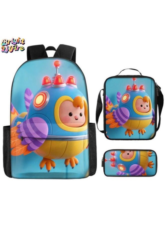 واضح من النار مساعد جيد للسفر اللطيف! مجموعة من ثلاث قطع من حقائب الرسوم المتحركة الحصرية للأطفال والمراهقين، خفيفة ومريحة (يمكن للطلاب والأطفال والأصدقاء استخدامها في النزهات ورياضات تسلق الجبال والذهاب إلى المدرسة وما إلى ذلك) - 65 - Image 1