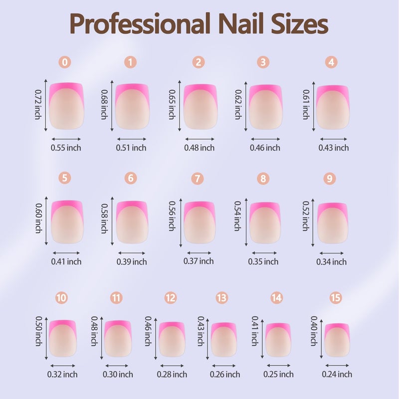 Misssix French Gel Nail Tips, 160Pcs French Tip Press on Nails Short Square, No Need to File Tips Pre-lasting, Fake Nails for Nail Art DIY 16 Sizes - Image 4