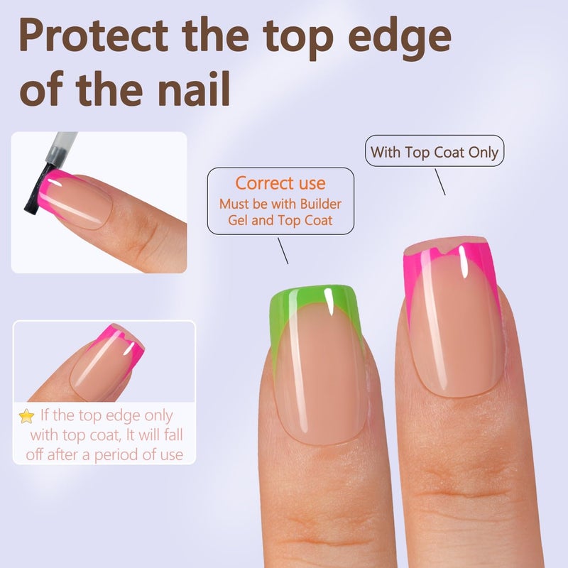 Misssix French Gel Nail Tips, 160Pcs French Tip Press on Nails Short Square, No Need to File Tips Pre-lasting, Fake Nails for Nail Art DIY 16 Sizes - Image 5