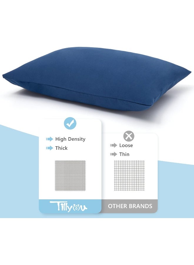 TILLYOU TILLYOU Baby Toddler Pillowcase Set of 2, 14x20-Fits Pillow Sized 12x16, 13x18 or 14x19, Silky Soft Microfiber, Kids Travel Pillow Cases, Navy  - Image 4