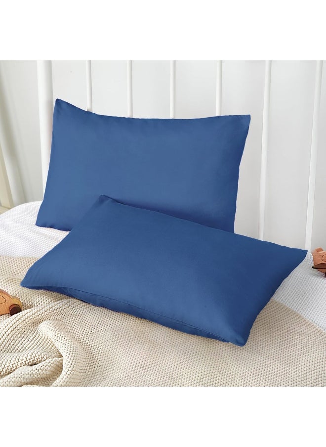 TILLYOU TILLYOU Baby Toddler Pillowcase Set of 2, 14x20-Fits Pillow Sized 12x16, 13x18 or 14x19, Silky Soft Microfiber, Kids Travel Pillow Cases, Navy  - Image 5