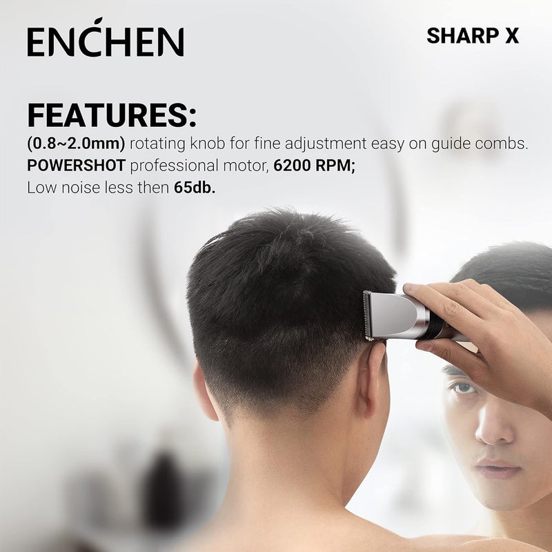Enchen Sharp X Adjustable Beard and Hair Trimmer For Men With 120 Mins Runtime Waterproof For Cord Cordless Use - Image 3
