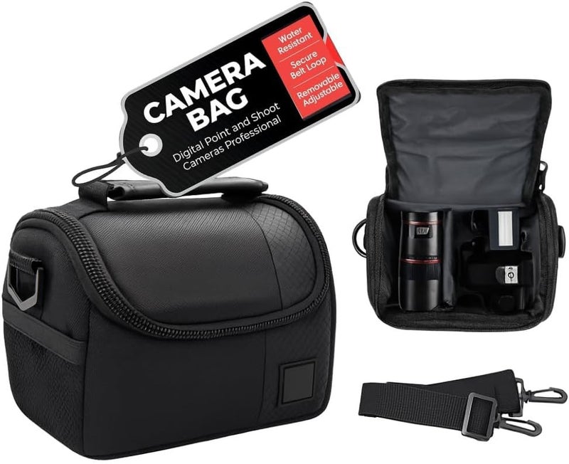 eCostConnection Acuvar Small Soft Padded Camera Bag for Canon, Sony, Olympus, & Samsung, DSLR Camera Bag Small, Camera Equipment Carrying Case, Gadget Bag With Shoulder Strap, Lightweight Case, Crossbody Camera Case - Image 1