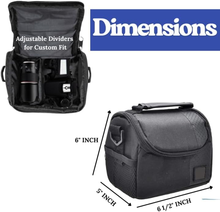 eCostConnection Acuvar Small Soft Padded Camera Bag for Canon, Sony, Olympus, & Samsung, DSLR Camera Bag Small, Camera Equipment Carrying Case, Gadget Bag With Shoulder Strap, Lightweight Case, Crossbody Camera Case - Image 2