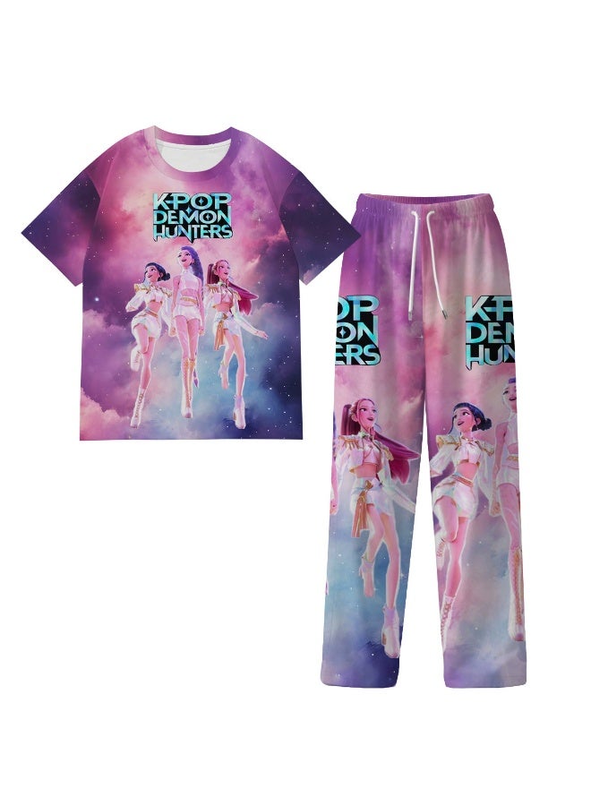 general K-Pop Demon Hunters Children's milk Silk Pajamas Set as a gift for family and friends - Image 1