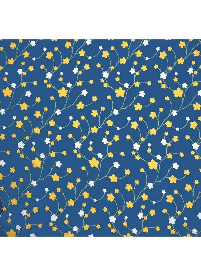 BSB HOME 120 Tc Double Floral Printed Bedsheet with 2 Pillow Covers | 110 GSM Soft Brushed Microfiber - Breathable & Wrinkle Free - (86 X 88 Inch, Dark Blue & Yellow & White), 144 Tc - pzsku/ZB7639DB1097C1CDC6348Z/45/_/1736571265/8991d8e2-ead5-4f44-9d68-a7bb347fb513