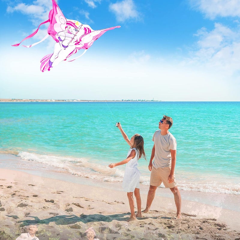 JOYIN Unicorn Kite Easy to Fly Huge Kites for Kids and Adults with 80m Kite String, Large Beach Kite for Outdoor Games and Activities - Image 5