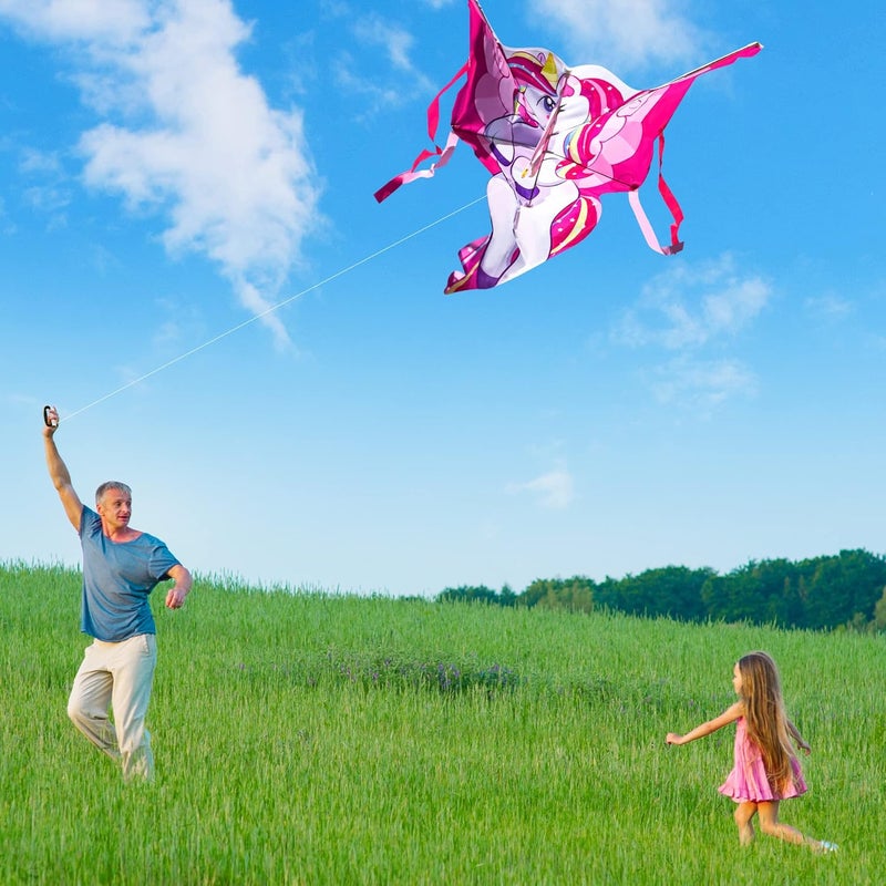 JOYIN Unicorn Kite Easy to Fly Huge Kites for Kids and Adults with 80m Kite String, Large Beach Kite for Outdoor Games and Activities - Image 4