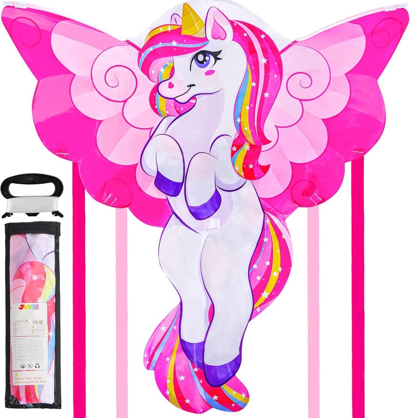 JOYIN Unicorn Kite Easy to Fly Huge Kites for Kids and Adults with 80m Kite String, Large Beach Kite for Outdoor Games and Activities - Image 1