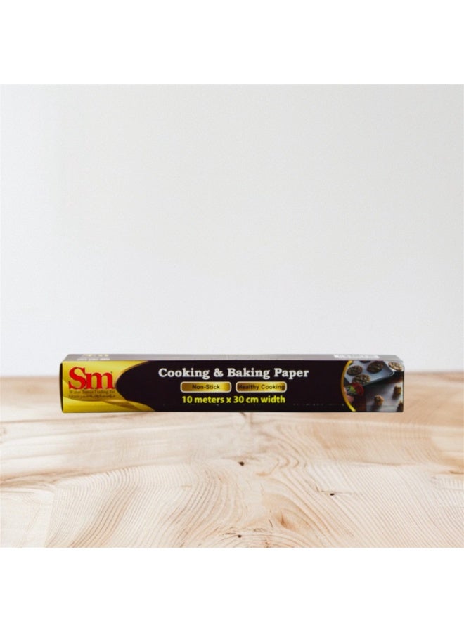 SM Baking and Cooking Paper, Non-Stick & Greaseproof, High-Temperature Safe, Easy-to-Cut, Perfect for Baking, Grilling, Frying & Steaming, 10m x 30cm - Image 2