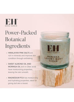 EMMA HARDIE Emma Hardie 350g Moringa Luxury Body Scrub with Himalayan Pink Salt, Moringa and Sweet Almond Oil, Detoxifies and Exfoliates Skin, For All Skin Types, Vegan & Cruelty Free  - Image 2
