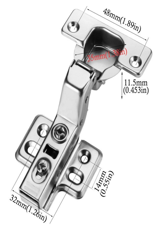 Luokim 4pcs Inset Cabinet Hinge Frameless Concealed Door Hinges European Soft Closing Four-Hole Mounting Plate Hinges Nickel Plated Finish - Image 2