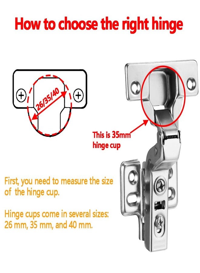 Luokim 4pcs Inset Cabinet Hinge Frameless Concealed Door Hinges European Soft Closing Four-Hole Mounting Plate Hinges Nickel Plated Finish - Image 5