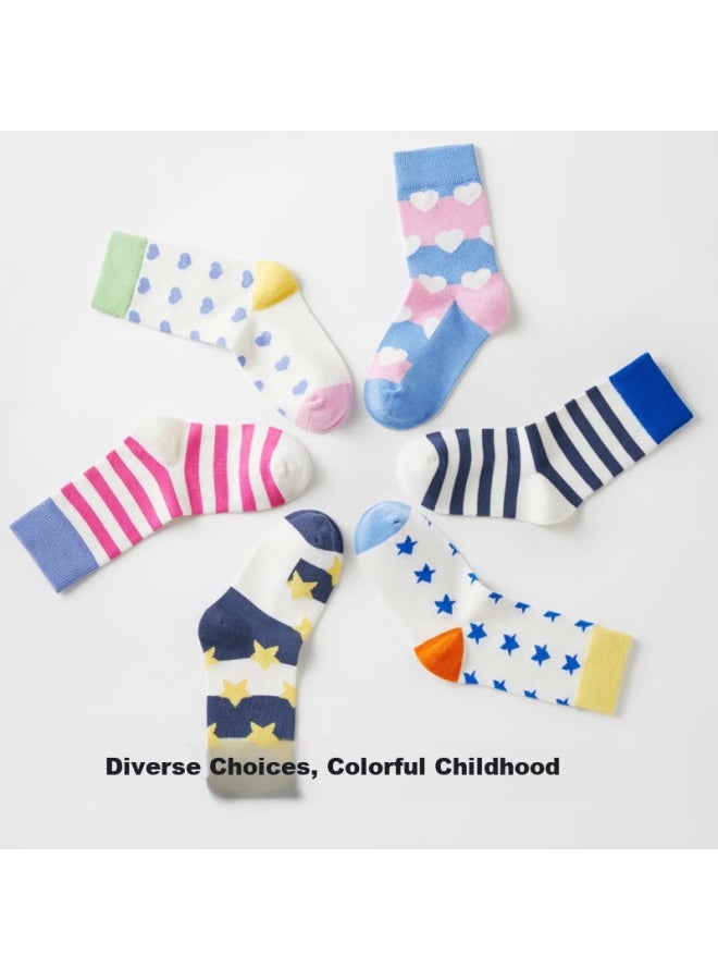 Bananain 301c Children's Mid-calf Socks For Boys And Girls, Breathable, Skin-friendly, Comfortable, 7a Antibacterial, Odor-resistant, Suitable For All Seasons, 5 Pairs - Image 4