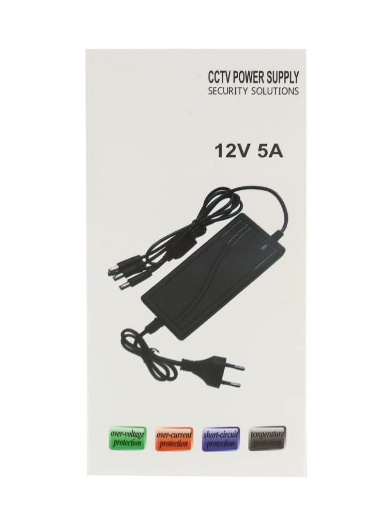 Zero - DC 12V 5A Power Supply Adapter 4 Split Power Cable for CCTV Security cameras - Image 1