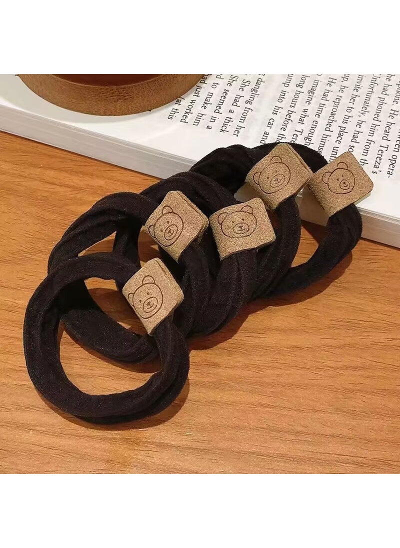 Generic Cute Bear Elastic Hair Ties Fashion Accessories Deep Curry [1]] 