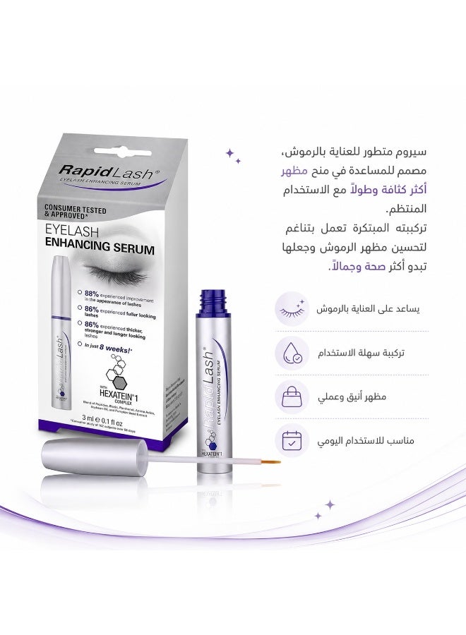 Rapidlash Eyelash Enhancing Serum With Hexatein 1 Complex, Promotes Appearance of Longer And Thicker Eyelashes,Eradicates Signs of Fatigue And Illuminates The Eye Area,Can Easily Be Worn Alone or Under Makeup - Image 1