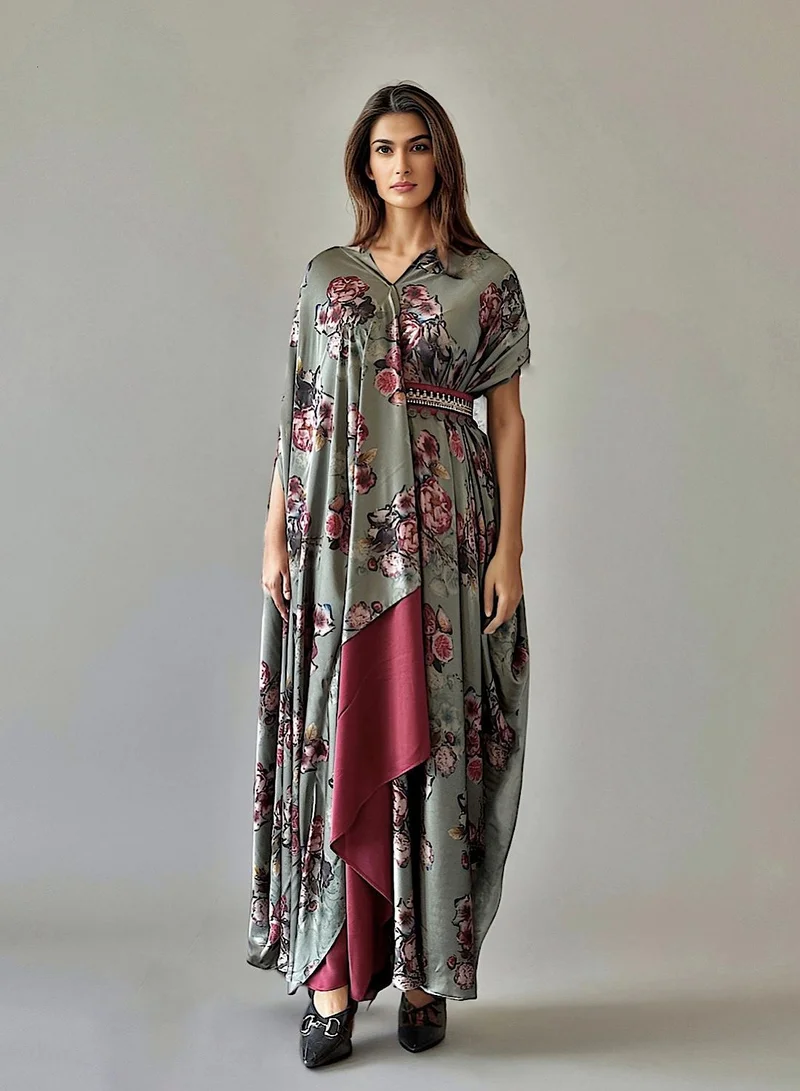 ECSTACY Printed Drape Dress