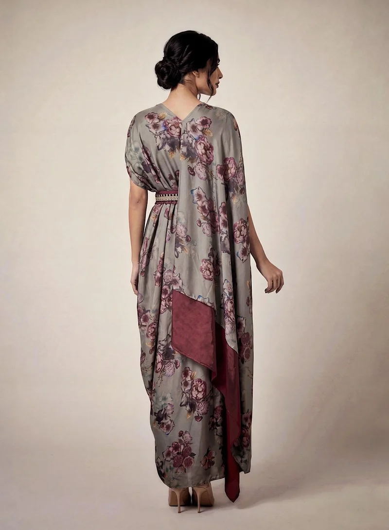 ECSTACY Printed Drape Dress