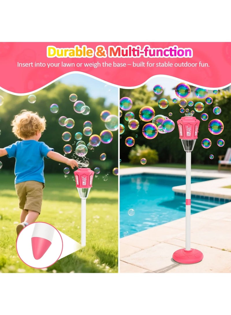 Zaprus Automatic Vertical Bubble Machine for Parties - 2-Level Adjustable Height Standing Bubble Maker with Lights & Music - Rechargeable Battery Operated Outdoor Bubble Blower for Kids, Weddings & Birthdays - Image 3