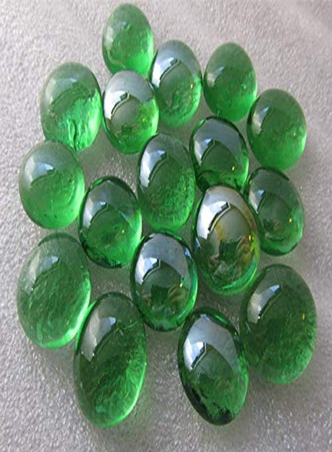 VANNEF Stone Glossy Finish Decorative Shiny Glass Pebbles for Aquarium Vase Filler Home Garden & Outdoor Decoration (Natural_Green_450gm) - Image 2