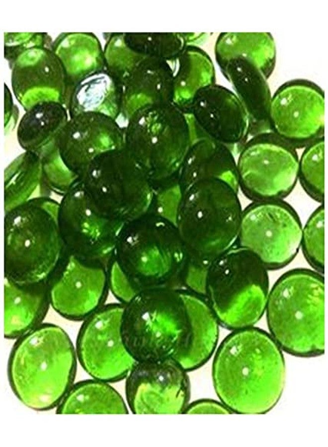 VANNEF Stone Glossy Finish Decorative Shiny Glass Pebbles for Aquarium Vase Filler Home Garden & Outdoor Decoration (Natural_Green_450gm) - Image 1