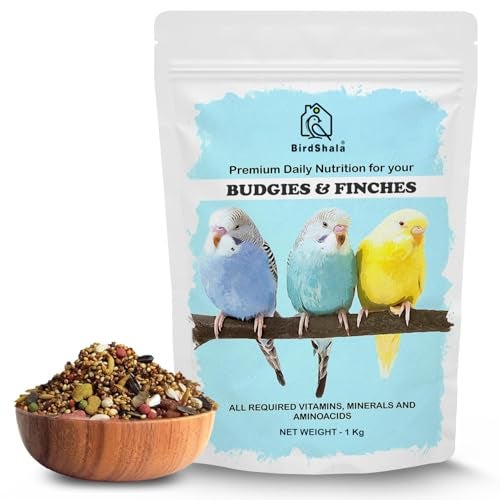 BirdShala Bird Food for Budgies & Finches 1 Kg. | Premium Seed Blend of Grains, Millets & Fruit Pellet - Image 1