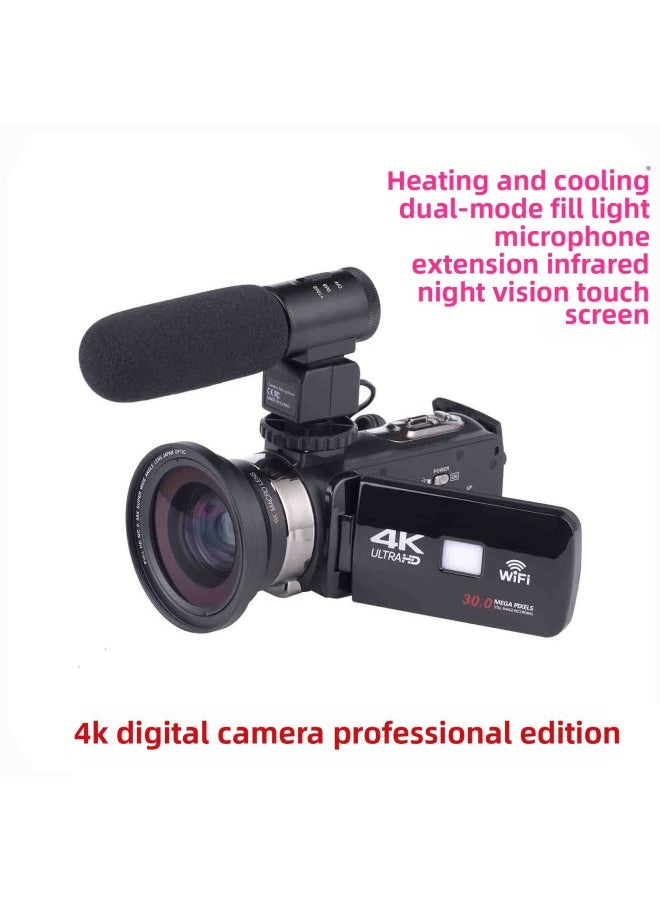 Generic 3inch Touch Screen 4K Hd Digital Video Camera 24.0million Pixel Handheld DV Infrared Photosensitive Support Night Mode-Body Color:Hand Bracket X1  - Image 2