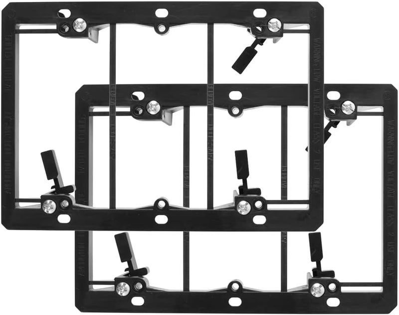 TENINYU Low Voltage Mounting Bracket (3-Gang, 2 Pack), 3-Gang Mounting Bracket [Mounting Screws Included] for Wall Plate, Black - Image 1