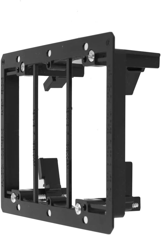 TENINYU Low Voltage Mounting Bracket (3-Gang, 2 Pack), 3-Gang Mounting Bracket [Mounting Screws Included] for Wall Plate, Black - Image 2