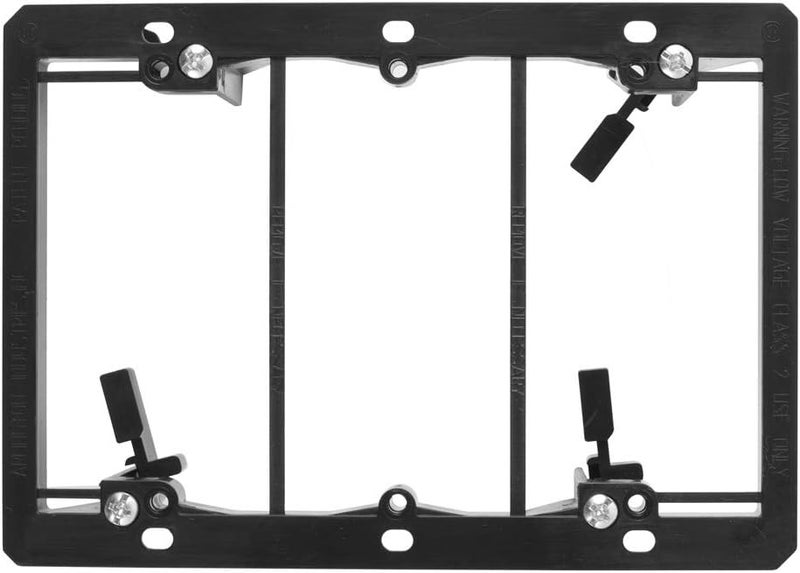 TENINYU Low Voltage Mounting Bracket (3-Gang, 2 Pack), 3-Gang Mounting Bracket [Mounting Screws Included] for Wall Plate, Black - Image 5