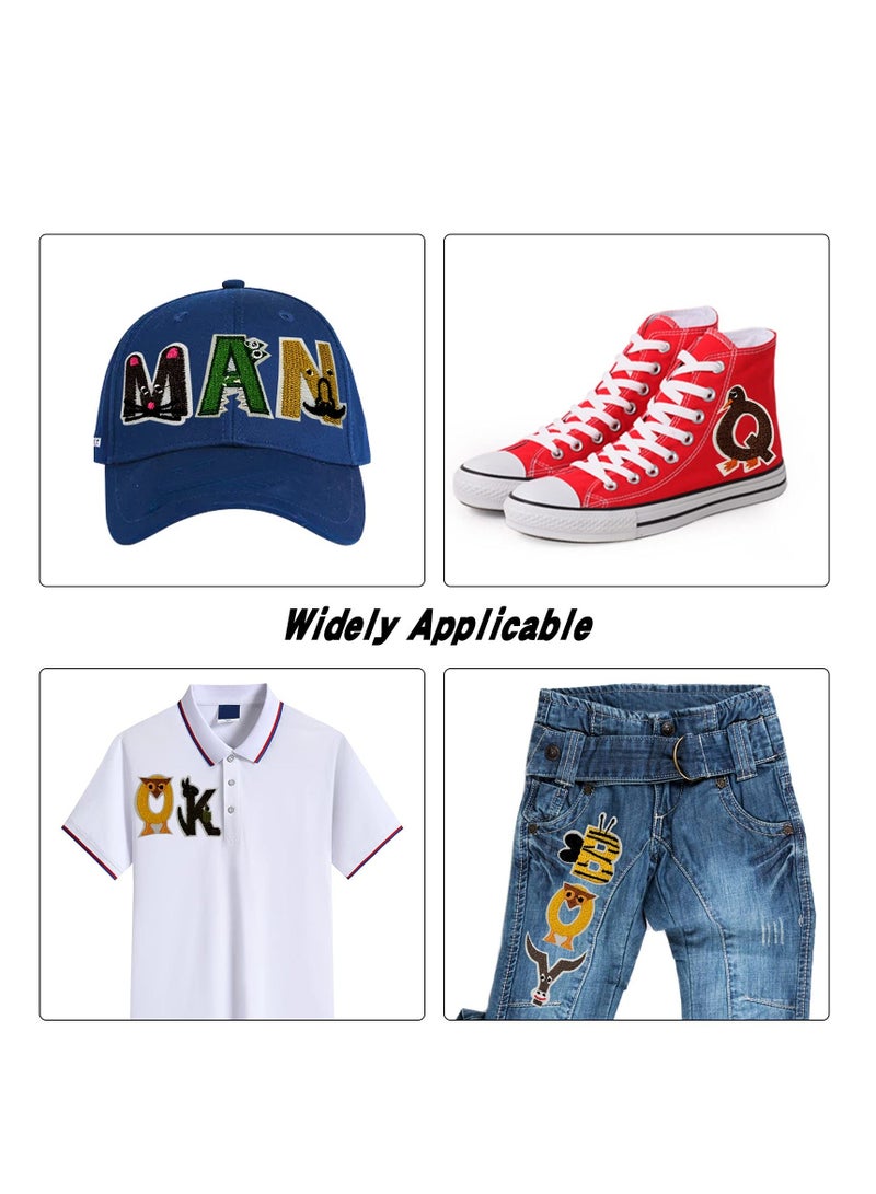 Sew On Patches Appliques,26Pcs A-Z Alphabet Patches DIY Iron on, Animal Alphabet Repair Patches, Decorate Iron on Patches for Jeans Clothing Hats Backpacks Sewing - Image 1