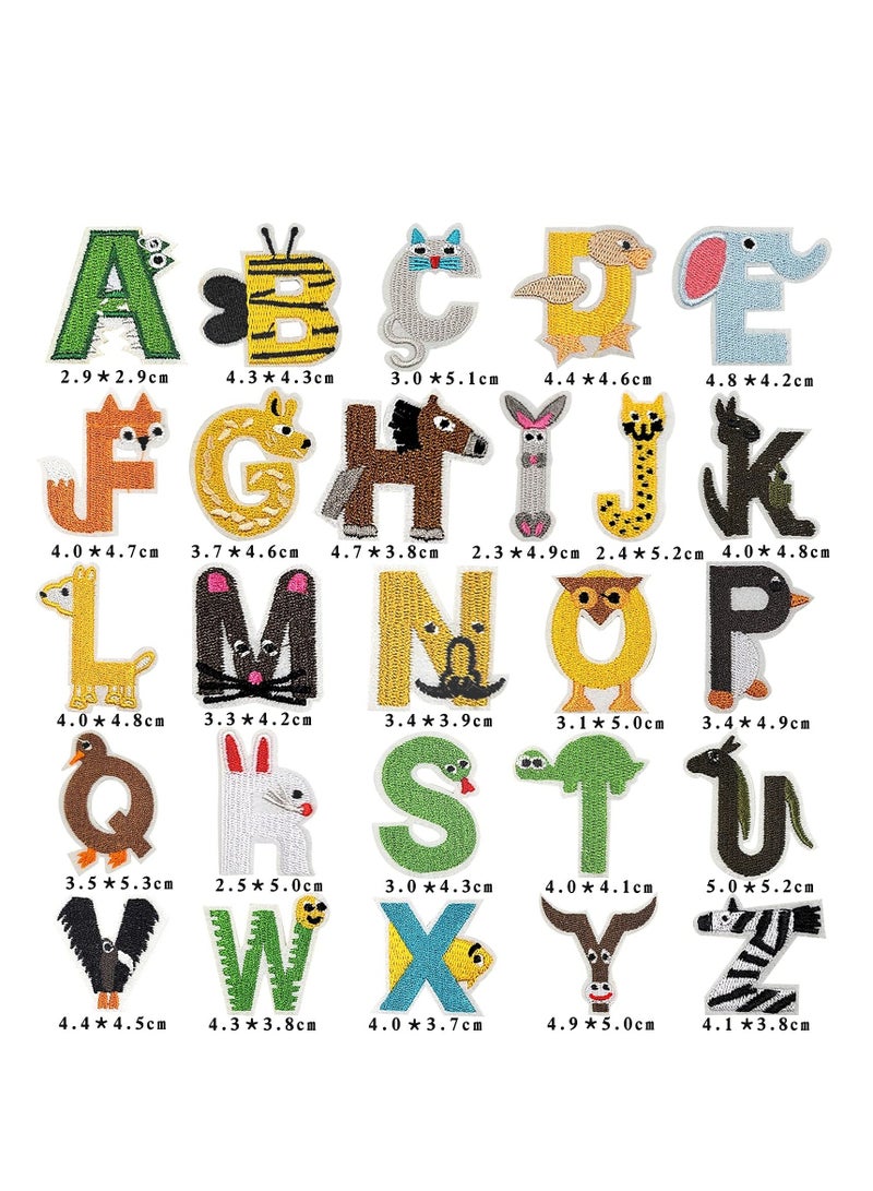 Sew On Patches Appliques,26Pcs A-Z Alphabet Patches DIY Iron on, Animal Alphabet Repair Patches, Decorate Iron on Patches for Jeans Clothing Hats Backpacks Sewing - Image 2