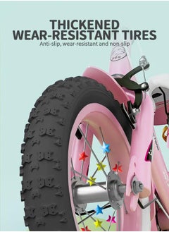 XiuWoo Girls Bike for Toddlers and Kids,12 Inch Kids Bike with Training Wheels and Basket, Girl Bicycle with Handbrake and Kickstand, Black Wheels,Pink  - Image 3
