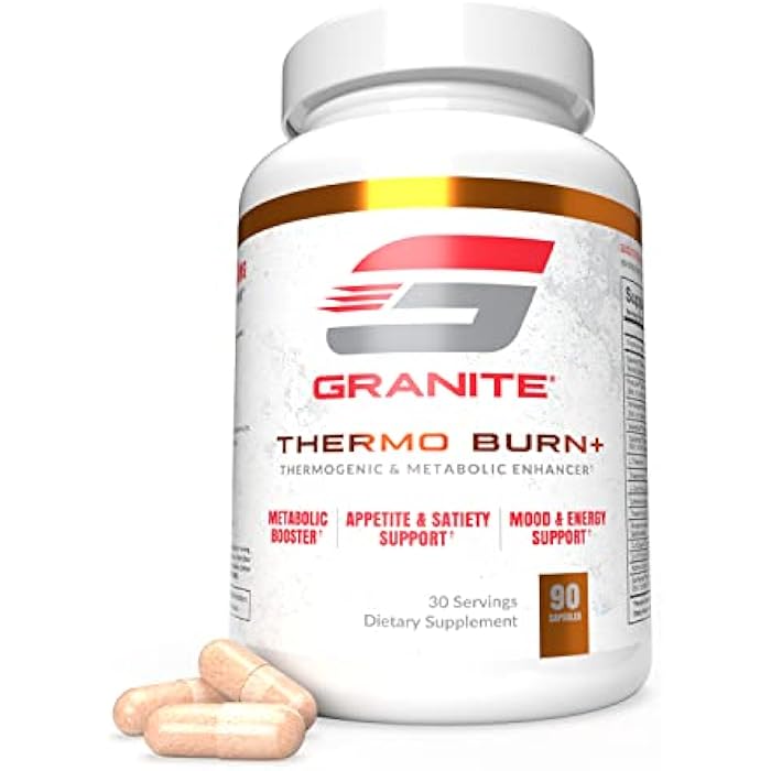 Granite Supplements Thermo Burn by Granite, New Advanced Formula for Thermogenic, Metabolic, Mood & Appetite Support with Alpha GPC, Theobromine, & 5-HTP (90 Capsules) - Image 1