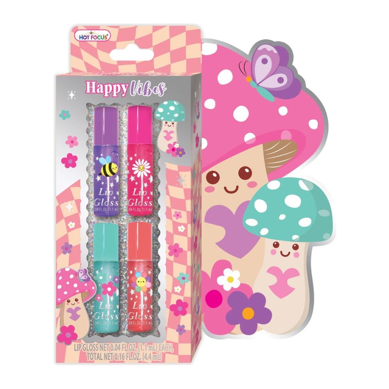 Hot Focus - Happy Vibes Mushrooms 4-Pack Lip Gloss - 080GM - Image 1