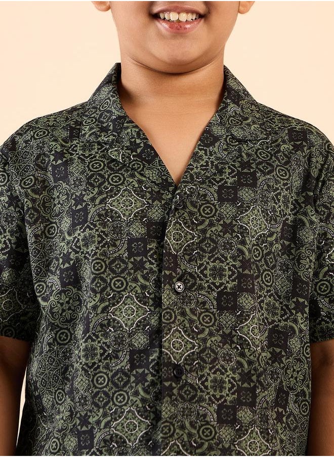 Stylo Bug - Rayon Short Sleeve Shirt and Shorts Set for Boys by Styli - Image 1