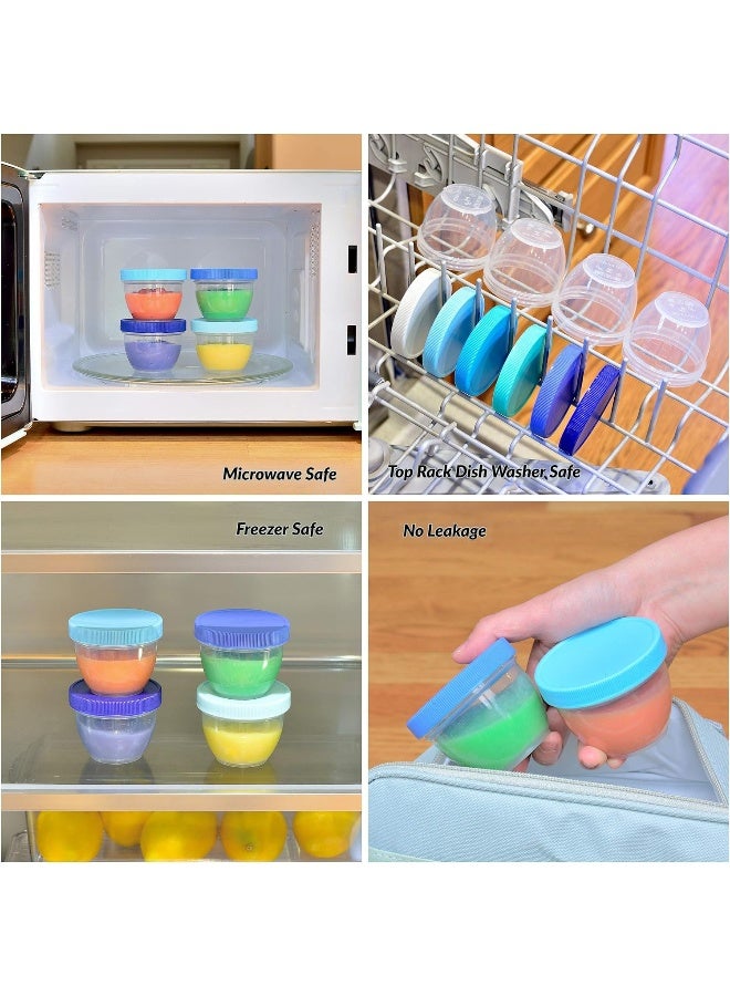 Youngever 18 Sets Baby Food Storage, 6 Ounce Baby Food Containers with Lids and Labels, 9 Coastal Colors - Image 4