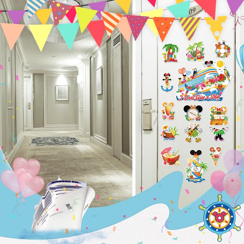 RiVolTa Mouse Hawaii Cruise Magnets - 16 Pcs Large Cruise Door Decorations Magnetic This Week I Donâ€™t Give a Ship Funny Anchor Stickers for Cabin Refrigerator Car Summer Holiday Carnival Party Decor - Image 2