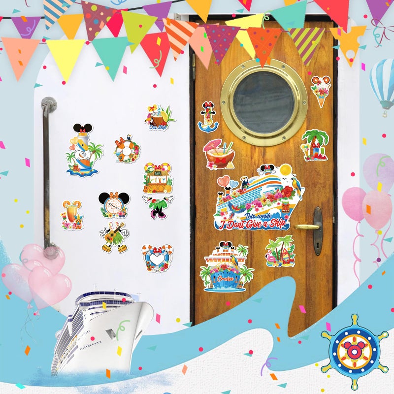 RiVolTa Mouse Hawaii Cruise Magnets - 16 Pcs Large Cruise Door Decorations Magnetic This Week I Donâ€™t Give a Ship Funny Anchor Stickers for Cabin Refrigerator Car Summer Holiday Carnival Party Decor - Image 4