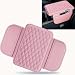 Anyhut 1 PC Car Center Console Cover Leather Car Armrest Cushion Cover with Side Storage Pockets Middle Car Interior Accessories Universal for Trucks Cars SUVs Pink - Image 2