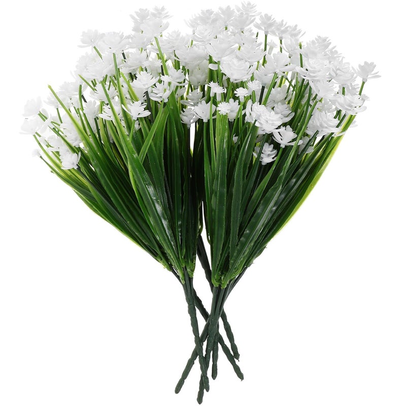 6 White Faux Narcissus Artificial Flower Bouquet Realistic Wedding Home Office Decorative Arrangement - Image 2