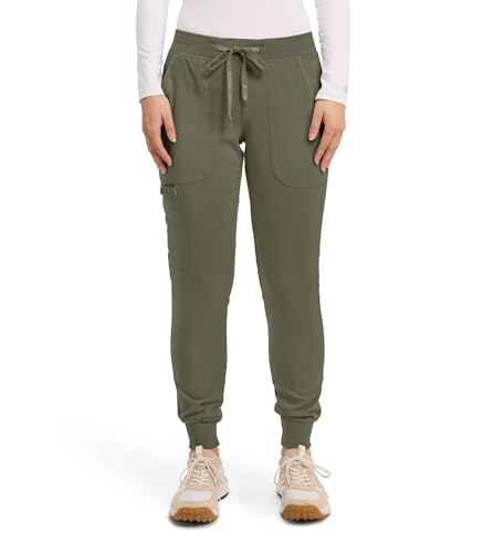Med Couture Scrub Pants for Women Cargo Jogger Bottoms with 5 Pockets, Lightweight, Ultra Soft, 2-Way Stretch Fabric - MC7710, M, Olive - Image 3
